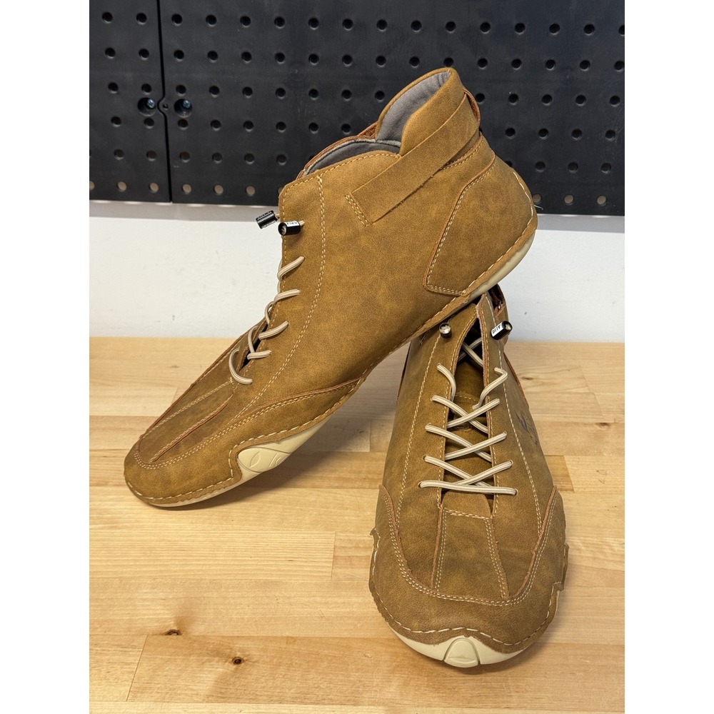 Salkin USA Men Sz 48 Brown Suede Leather High Top Lace Up‎ Casual Shoes Boots